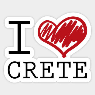 I Love Crete Sticker